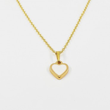 Collana Cuore Oro Basic Bianco